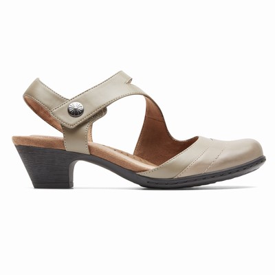 Salto Alto Rockport Brynn Asymmetrical Slingback Mulher Bege PT-25074